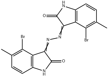 3,3'-(1,2-hydrazinediylidene)bis(4-bromo-5-methyl-1,3-dihydro-2H-indol-2-one) Struktur