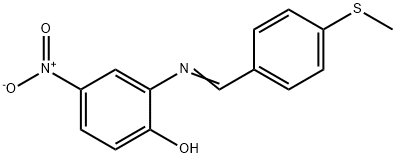 2-{[4-(methylsulfanyl)benzylidene]amino}-4-nitrophenol Struktur