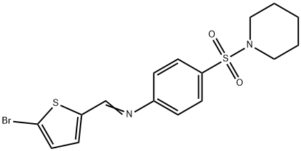 N-[(5-bromo-2-thienyl)methylene]-4-(1-piperidinylsulfonyl)aniline Struktur