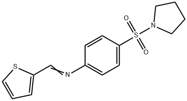 4-(1-pyrrolidinylsulfonyl)-N-(2-thienylmethylene)aniline Struktur