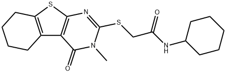 N-cyclohexyl-2-((3-methyl-4-oxo-3,4,5,6,7,8-hexahydrobenzo[4,5]thieno[2,3-d]pyrimidin-2-yl)thio)acetamide Struktur