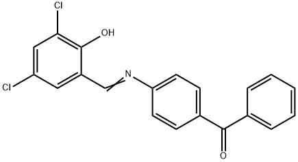 {4-[(3,5-dichloro-2-hydroxybenzylidene)amino]phenyl}(phenyl)methanone Struktur