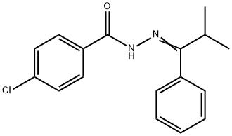 4-chloro-N'-(2-methyl-1-phenylpropylidene)benzohydrazide Struktur