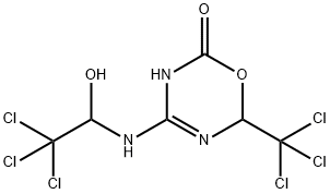 4-(2,2,2-Trichloro-1-hydroxy-ethylamino)-6-trichloromethyl-5,6-dihydro-[1,3,5]oxadiazin-2-one Struktur