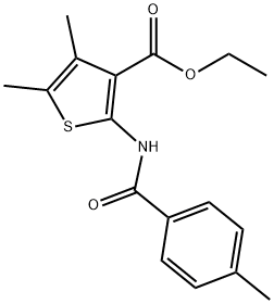 ethyl 4,5-dimethyl-2-(4-methylbenzamido)thiophene-3-carboxylate Struktur