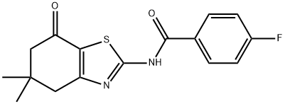 N-(5,5-dimethyl-7-oxo-4,5,6,7-tetrahydro-1,3-benzothiazol-2-yl)-4-fluorobenzamide Struktur