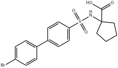 1-{4-bromo-[1,1-biphenyl]-4-sulfonamido}cyclopentane-1-carboxylic acid Struktur