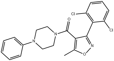 [3-(2,6-dichlorophenyl)-5-methyl-1,2-oxazol-4-yl]-(4-phenylpiperazin-1-yl)methanone Struktur