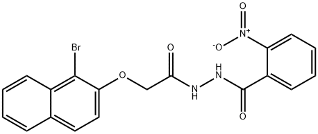 N'-{[(1-bromo-2-naphthyl)oxy]acetyl}-2-nitrobenzohydrazide Struktur