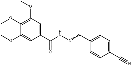 N'-(4-cyanobenzylidene)-3,4,5-trimethoxybenzohydrazide Struktur