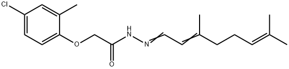 2-(4-chloro-2-methylphenoxy)-N'-(3,7-dimethyl-2,6-octadien-1-ylidene)acetohydrazide Struktur