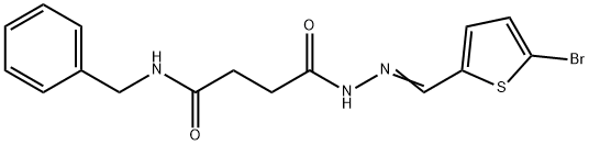 N-benzyl-4-{2-[(5-bromo-2-thienyl)methylene]hydrazino}-4-oxobutanamide Struktur