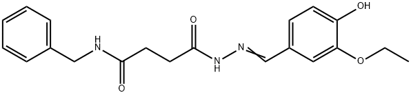 N-benzyl-4-[2-(3-ethoxy-4-hydroxybenzylidene)hydrazino]-4-oxobutanamide Struktur