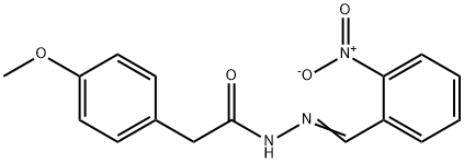 2-(4-methoxyphenyl)-N'-(2-nitrobenzylidene)acetohydrazide Struktur