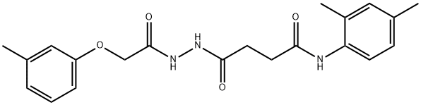 N-(2,4-dimethylphenyl)-4-{2-[(3-methylphenoxy)acetyl]hydrazino}-4-oxobutanamide Struktur