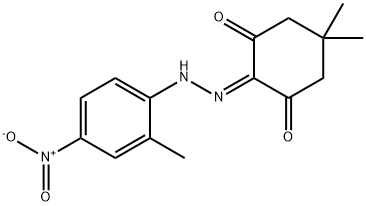 5,5-dimethyl-2-[(2-methyl-4-nitrophenyl)hydrazono]-1,3-cyclohexanedione Struktur