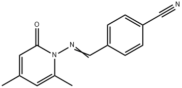 4-{[(4,6-dimethyl-2-oxo-1(2H)-pyridinyl)imino]methyl}benzonitrile Struktur