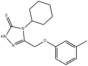 4-cyclohexyl-5-((m-tolyloxy)methyl)-4H-1,2,4-triazole-3-thiol Struktur