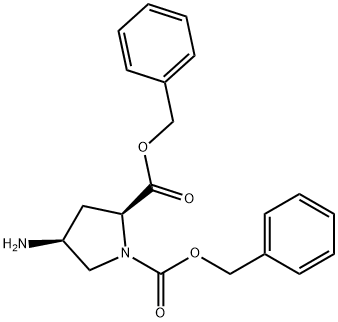 1,2-Pyrrolidinedicarboxylic acid, 4-amino-, 1,2-bis(phenylmethyl) ester, (2S,4S)- Struktur