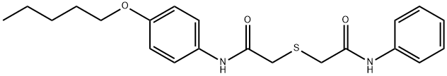 2-[(2-oxo-2-{[4-(pentyloxy)phenyl]amino}ethyl)sulfanyl]-N-phenylacetamide Struktur