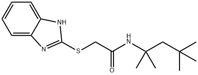 2-(1H-benzimidazol-2-ylsulfanyl)-N-(2,4,4-trimethylpentan-2-yl)acetamide Struktur