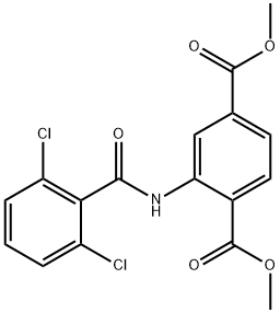 dimethyl 2-[(2,6-dichlorobenzoyl)amino]benzene-1,4-dicarboxylate Struktur