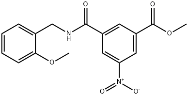 methyl 3-[(2-methoxybenzyl)carbamoyl]-5-nitrobenzoate Structure