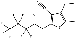 N-(3-cyano-4-ethyl-5-methylthiophen-2-yl)-2,2,3,3,4,4,4-heptafluorobutanamide Struktur