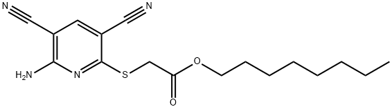 octyl [(6-amino-3,5-dicyanopyridin-2-yl)sulfanyl]acetate Struktur