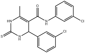 N,4-bis(3-chlorophenyl)-6-methyl-2-thioxo-1,2,3,4-tetrahydropyrimidine-5-carboxamide Struktur