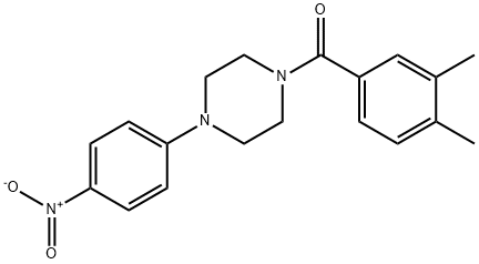 (3,4-dimethylphenyl)-[4-(4-nitrophenyl)piperazin-1-yl]methanone Struktur