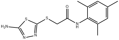 2-[(5-amino-1,3,4-thiadiazol-2-yl)sulfanyl]-N-(2,4,6-trimethylphenyl)acetamide Struktur