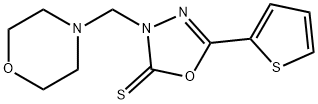 3-(morpholin-4-ylmethyl)-5-(thiophen-2-yl)-1,3,4-oxadiazole-2(3H)-thione Struktur