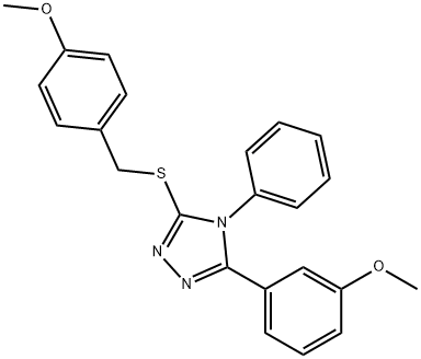 3-[(4-methoxybenzyl)sulfanyl]-5-(3-methoxyphenyl)-4-phenyl-4H-1,2,4-triazole Struktur