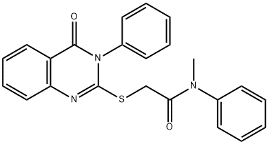 N-methyl-2-[(4-oxo-3-phenyl-3,4-dihydroquinazolin-2-yl)sulfanyl]-N-phenylacetamide Struktur