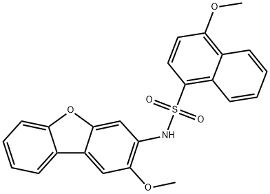 4-methoxy-N-(2-methoxydibenzo[b,d]furan-3-yl)naphthalene-1-sulfonamide Struktur