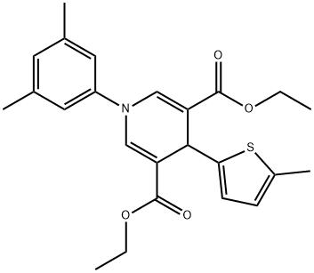 diethyl 1-(3,5-dimethylphenyl)-4-(5-methylthiophen-2-yl)-1,4-dihydropyridine-3,5-dicarboxylate Struktur