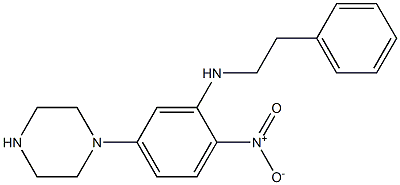 2-nitro-N-(2-phenylethyl)-5-piperazin-1-ylaniline Struktur