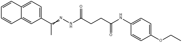 N-(4-ethoxyphenyl)-4-{2-[1-(2-naphthyl)ethylidene]hydrazino}-4-oxobutanamide Struktur