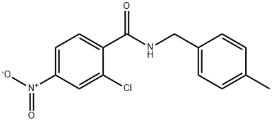 2-chloro-N-[(4-methylphenyl)methyl]-4-nitrobenzamide Struktur