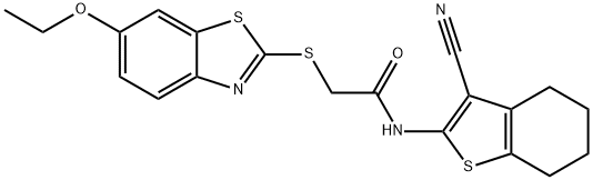 N-(3-cyano-4,5,6,7-tetrahydro-1-benzothiophen-2-yl)-2-[(6-ethoxy-1,3-benzothiazol-2-yl)sulfanyl]acetamide Struktur