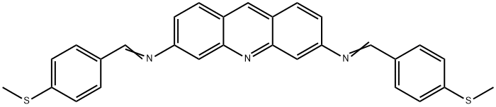 N,N'-bis[4-(methylsulfanyl)benzylidene]-3,6-acridinediamine Struktur