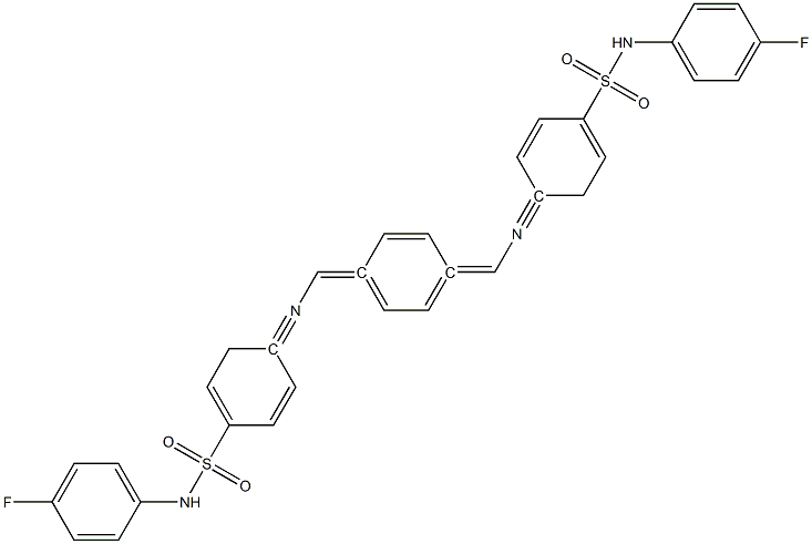 4,4'-[1,4-phenylenebis(methylylidenenitrilo)]bis[N-(4-fluorophenyl)benzenesulfonamide] Struktur