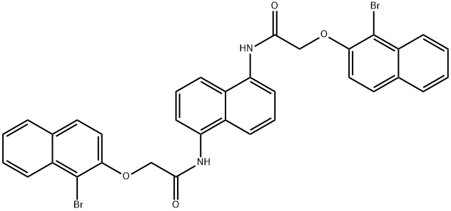 N,N'-1,5-naphthalenediylbis{2-[(1-bromo-2-naphthyl)oxy]acetamide} Struktur