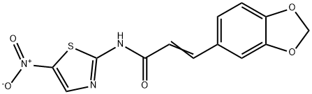 (E)-3-(1,3-benzodioxol-5-yl)-N-(5-nitro-1,3-thiazol-2-yl)prop-2-enamide Struktur