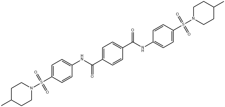 N,N'-bis{4-[(4-methyl-1-piperidinyl)sulfonyl]phenyl}terephthalamide Struktur