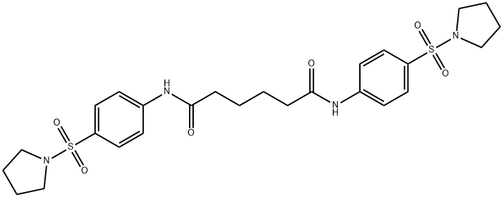 N,N'-bis[4-(1-pyrrolidinylsulfonyl)phenyl]hexanediamide Struktur