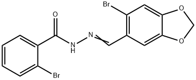 2-bromo-N'-[(E)-(6-bromo-1,3-benzodioxol-5-yl)methylidene]benzohydrazide Struktur