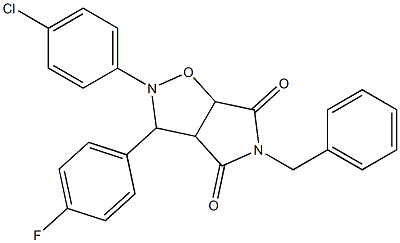 5-benzyl-2-(4-chlorophenyl)-3-(4-fluorophenyl)tetrahydro-4H-pyrrolo[3,4-d]isoxazole-4,6(5H)-dione Struktur