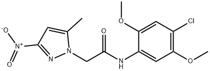 N-(4-chloro-2,5-dimethoxyphenyl)-2-(5-methyl-3-nitro-1H-pyrazol-1-yl)acetamide Struktur